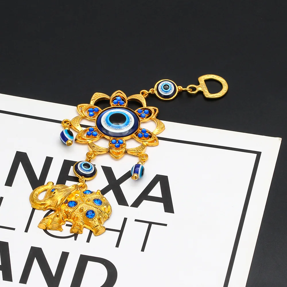 Новинка 2019 турецкий синий сглаза Золотая рука хамсы слон амулет защита на стену