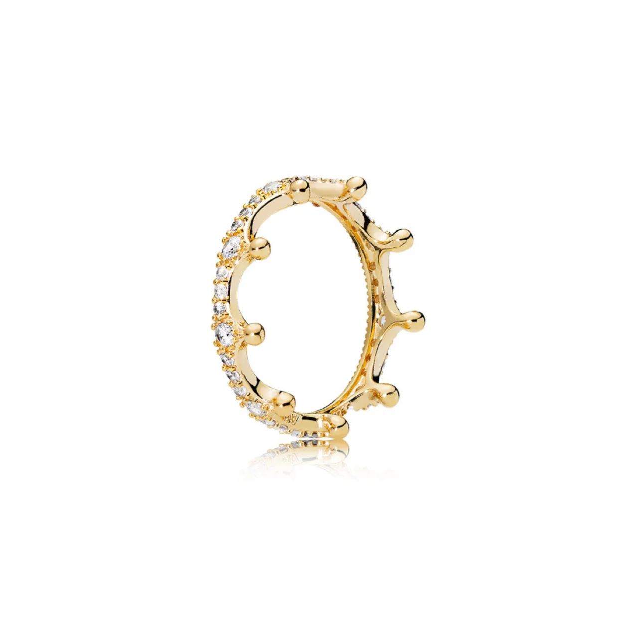 

2021 Hot Sale 925 Sterling Silver Sparkling Daisy Flower Crown Finger Ring For Women Girl Original Brand Jewelry Fine Gif