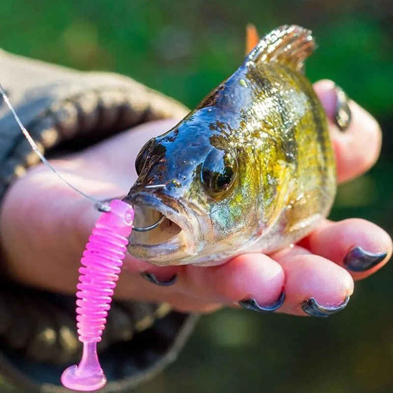 

Afishlure Mini T Tail Soft Lure Bait 38mm/0.85g Artificial Wobblers Worms Fake Lure Trout Fishing Pesca Texas Rig
