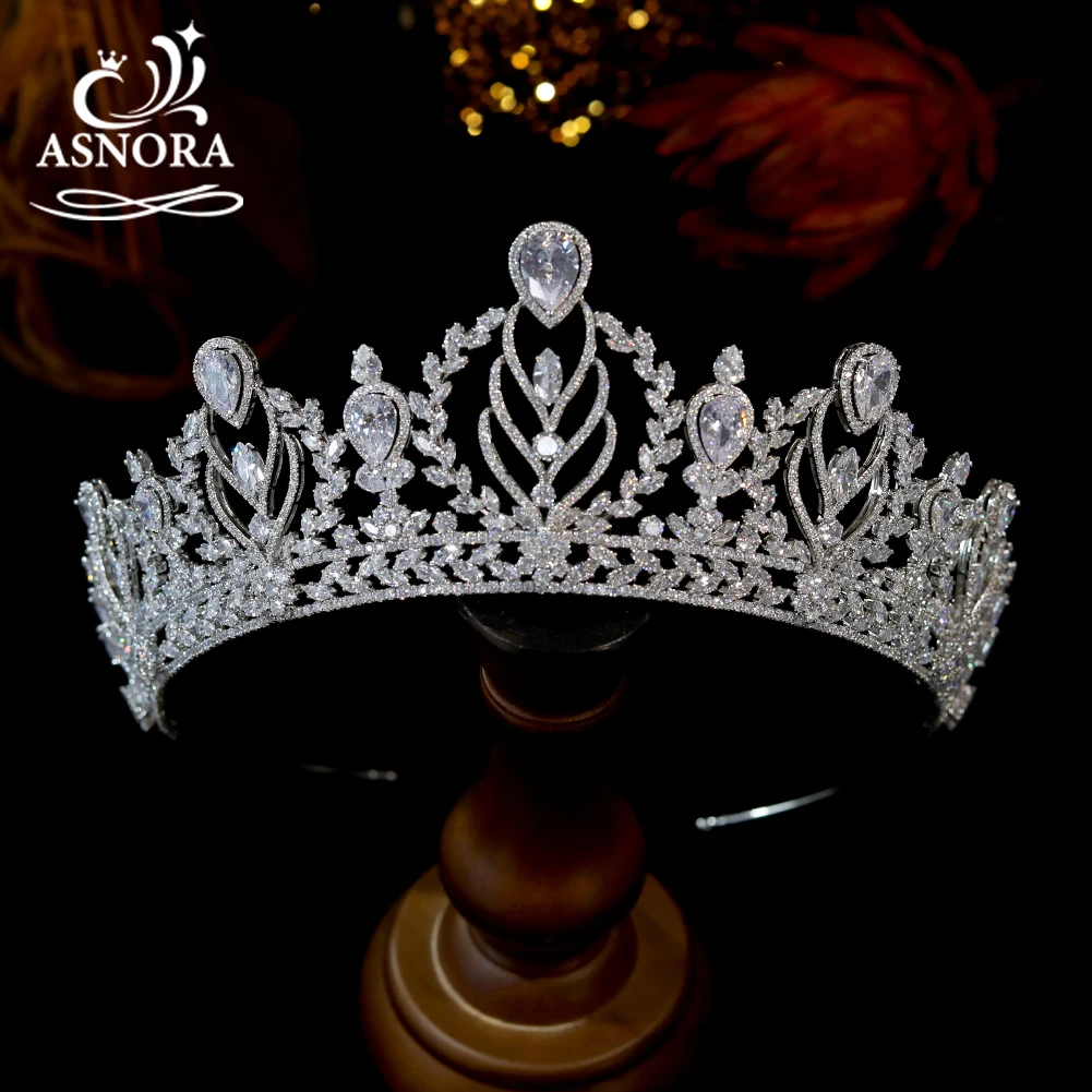 

New Tiara and Crown For Women ASNORA Luxury Crystal Headband Bridal Headwear Retro European Wedding Hair Accessories A01317
