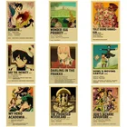 Классическая коллекция аниме винтажный постер My HeroThe Promised Neverland JOJO Стикеры из крафтовой бумаги Картина на холсте