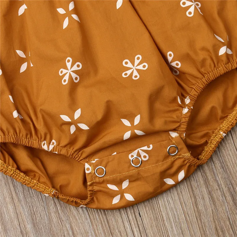 

0-24M Newborn Baby Girl ClothesGloral Summer Bodysuit Button Short Sleeve Rompers Toddler Baby Girl V Neck Romper Outfit