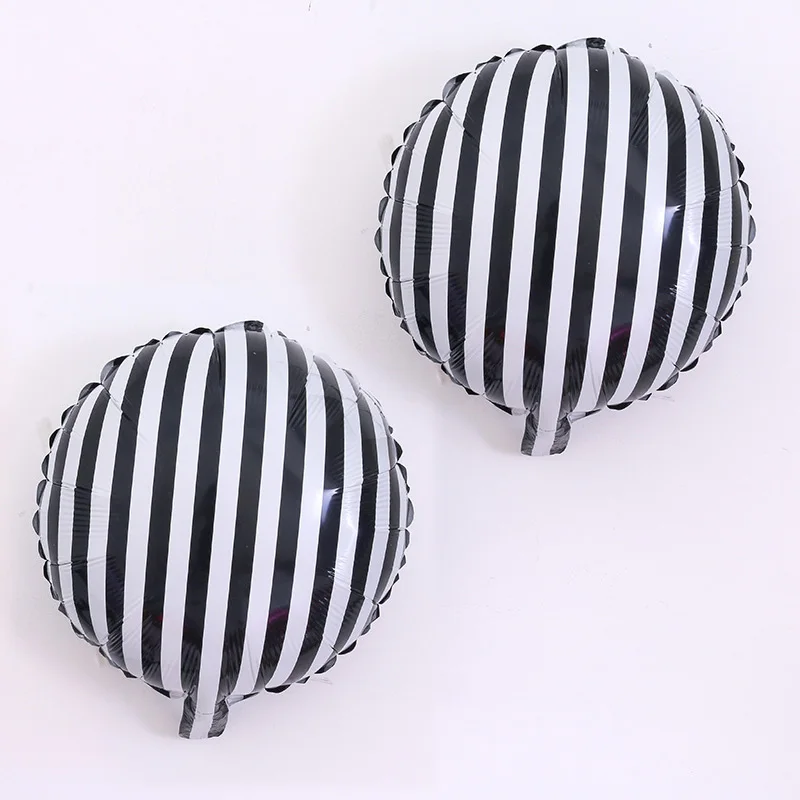 Воздушный шар из фольги в черно-белую полоску 18 дюймов 1 шт. | Дом и сад