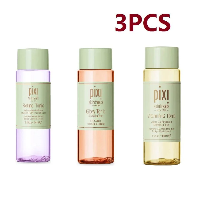 

3Pcs 100ml Of Pixi Toner Glycolic Acid Retinol Vitamin C Moisturizing Oil Control Essence Firming Lifting Moisturizing Skin Care