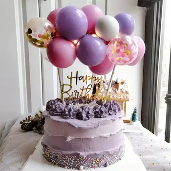 10pcs Balloon Cake Topper Cloud Shape Confetti Balloon Birthday Party Dessert Decoration Baby Shower Wedding Decor Cake supplies