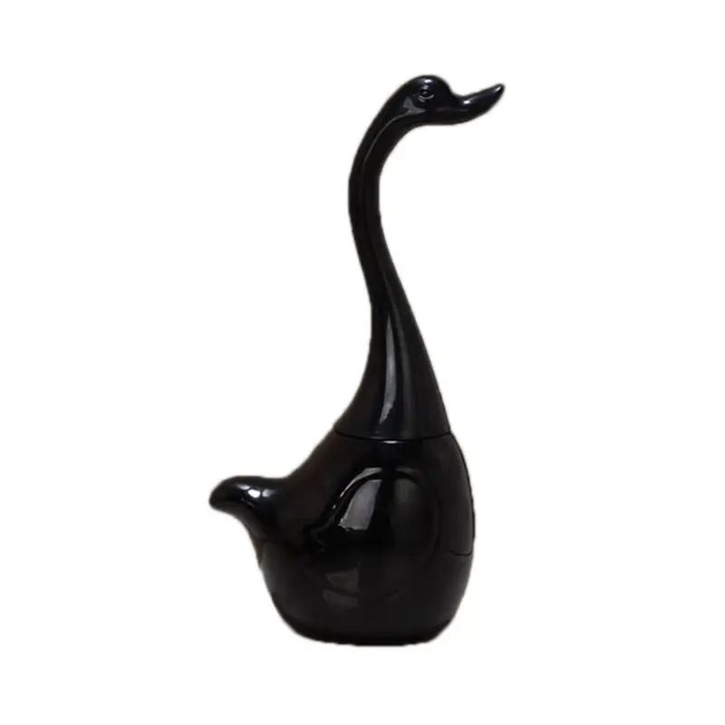 

Swan Shape Toilet Brush Bathroom Accessories Ceramic Base Plastic Handle Cleanin R9JF