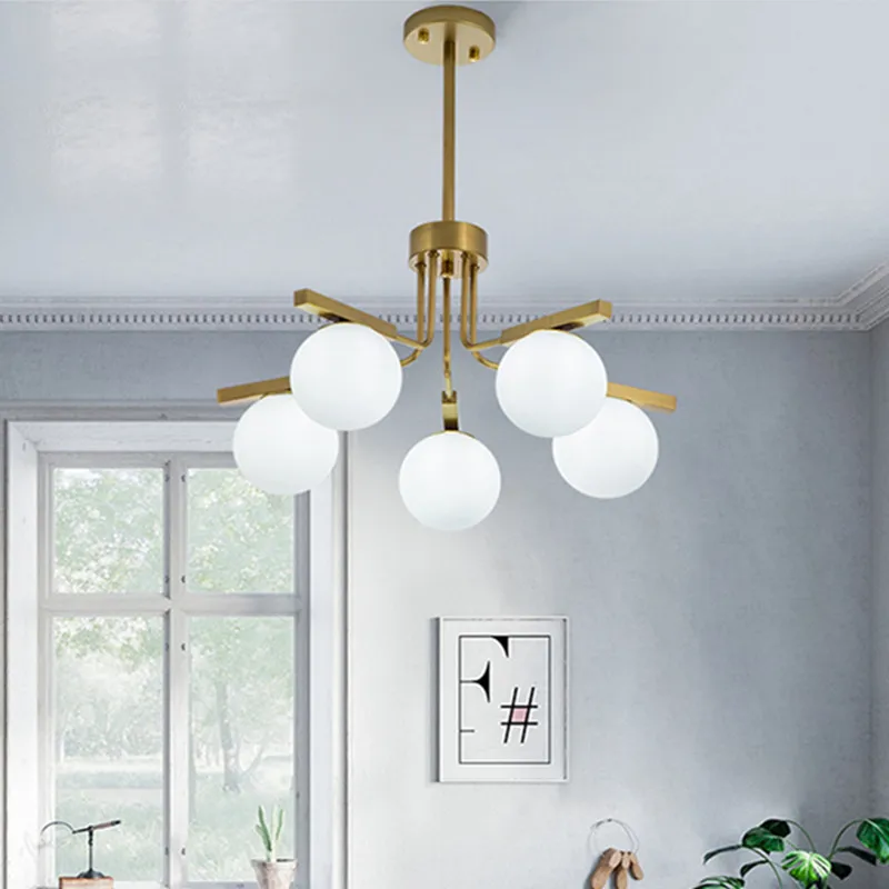 

Nordic Art Glass Molecule Pendant Light Retro Brass Parlor Restaurant Bedroom Kitchen Decoration Suspension Lamp Free Shipping