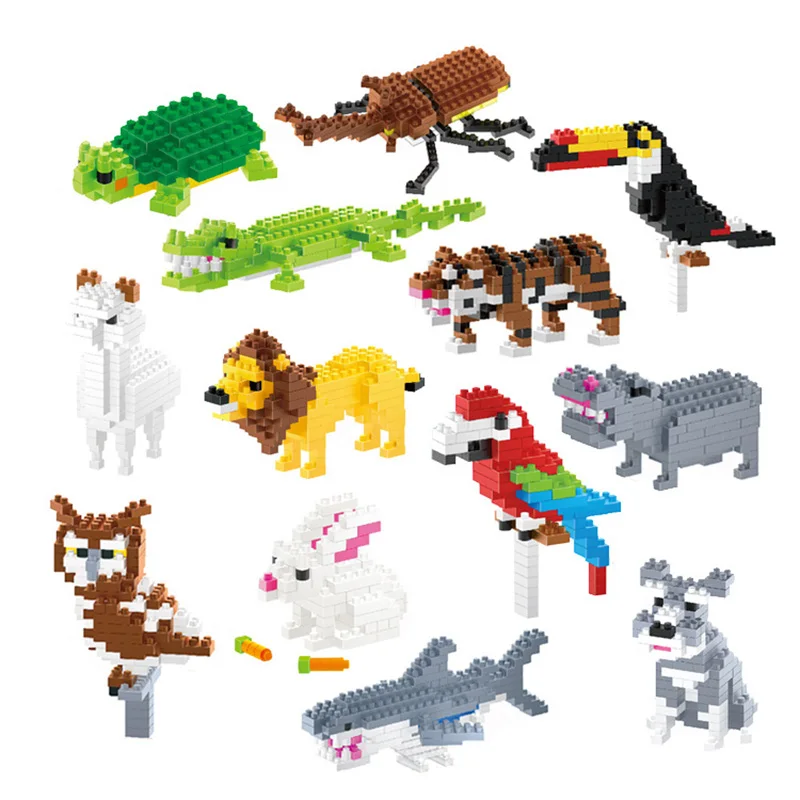 Мини Строительные блоки с животными серия рождественских подарков на день