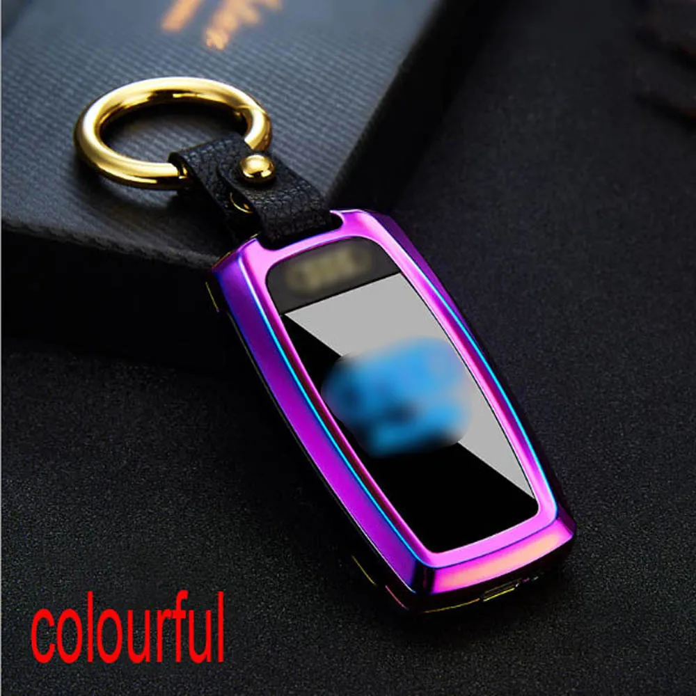 USB Зажигалка светодиодный экран Ключ Пряжка