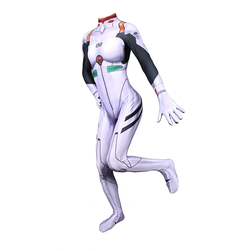 Эва аниме Jumpsuits Комбинезоны Косплей Костюм неоновый Genesis Evangelion комбинезон унисекс лайкровый зентай длинный рукав полноразмерный костюм