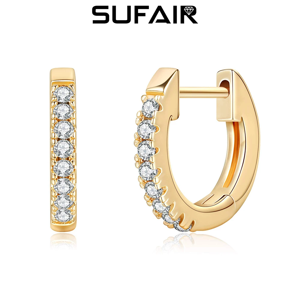 

Sufair 925 Sterling Silver Cubic Zirconia Huggie Hoop Earrings for Women 14k Gold Filled Dainty Tiny Cartilage Earrings Jewelry