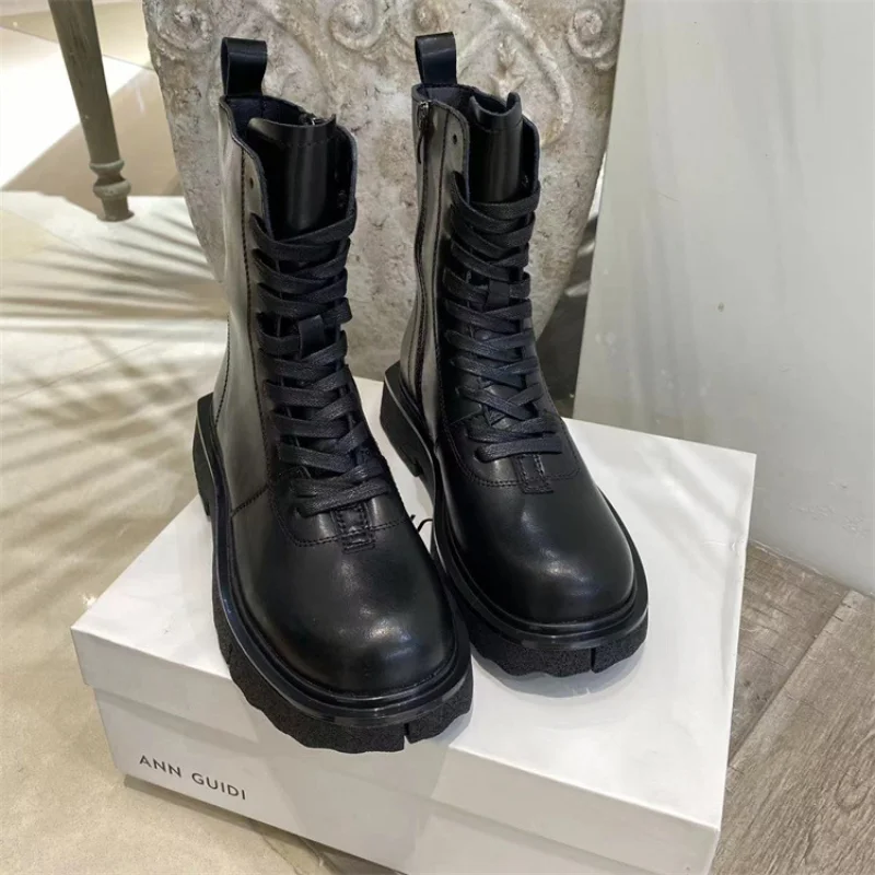 

Women's Boots Winter New Women's Shoes Street Shooting Plus Cotton Boots Leather Boots Women Wedges Womens Riding Boots