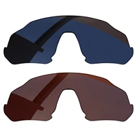 bsymbo 2 pairs pitch black sandy brown polarized replacement lenses for oakley flight jacket oo9401 frame