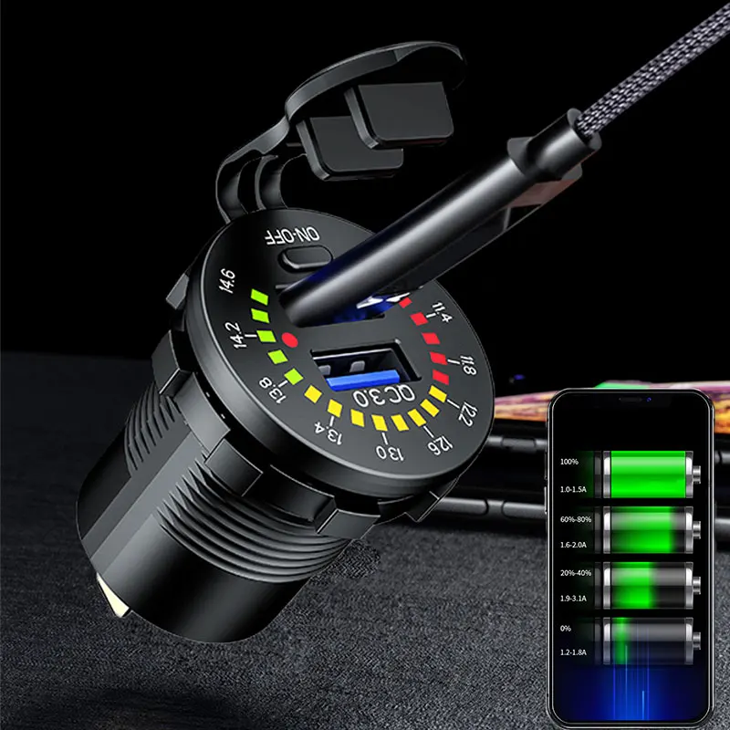 Автомобильное зарядное устройство для прикуривателя со светодиодным