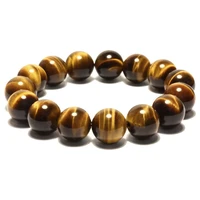 natural 8 16mm natural stone bracelet brown tiger eyes beads bracelet for men women