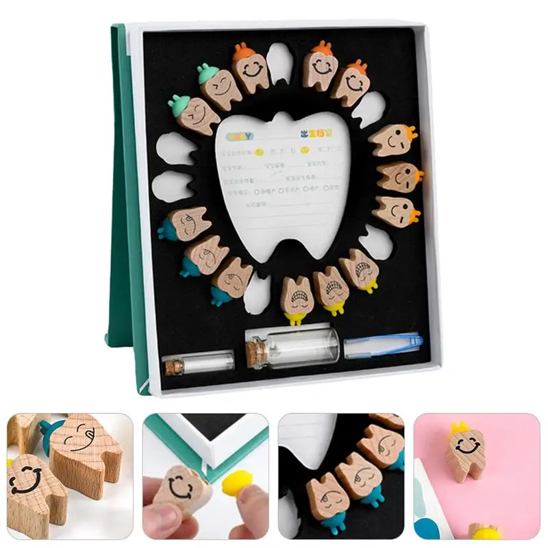 

1 Set Wooden Lovely Tooth Collection Box Teeth Keepsake Organizer Teeth Box for Infant