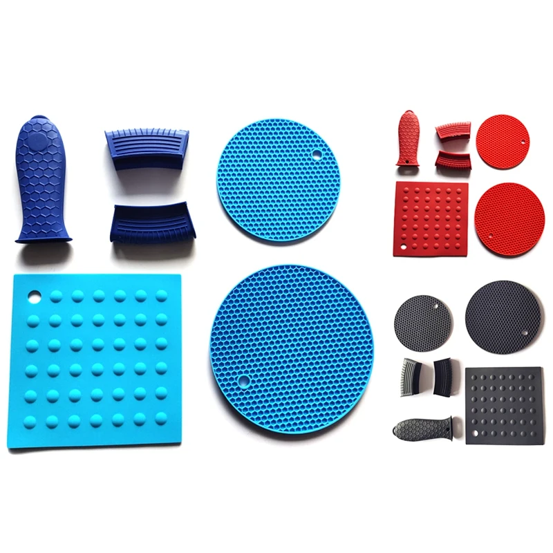 

6PCS Silicone Honeycomb Insulation Pad Silicone Pot Handle Cover Anti-Scald Non-Slip Pot Ear Clip Pot Ear Cover