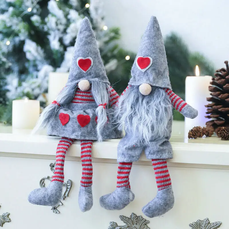 

Новинка, Рождественская длинная шапка, Шведский Санта-гном, плюшевая кукла украшения для рождественской елки, Декор