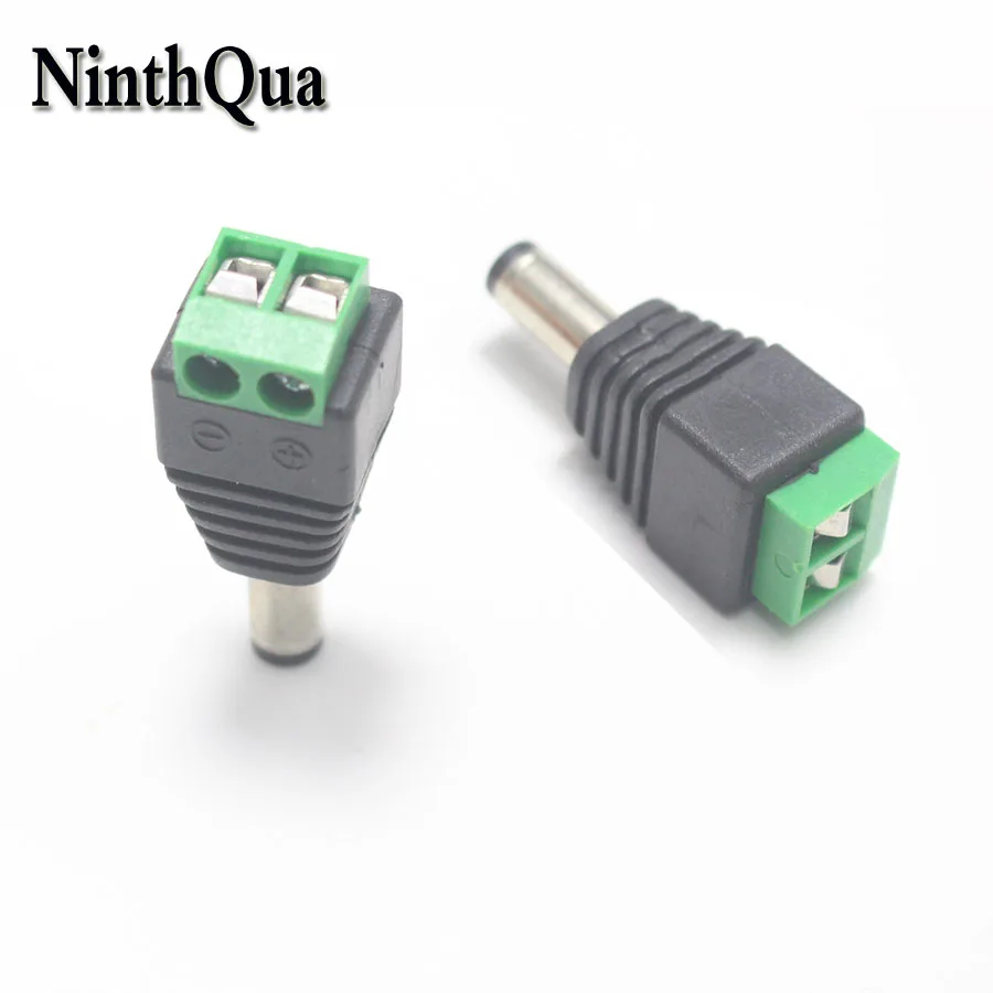 

1pcs Weld-free DC head 5.5*2.5 mm to green terminal 5.5mm surveillance camera power adapter