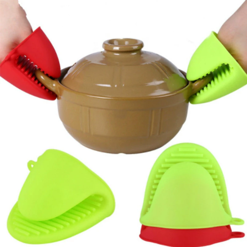 Силиконовые термостойкие перчатки с зажимами изоляция противоскользящий