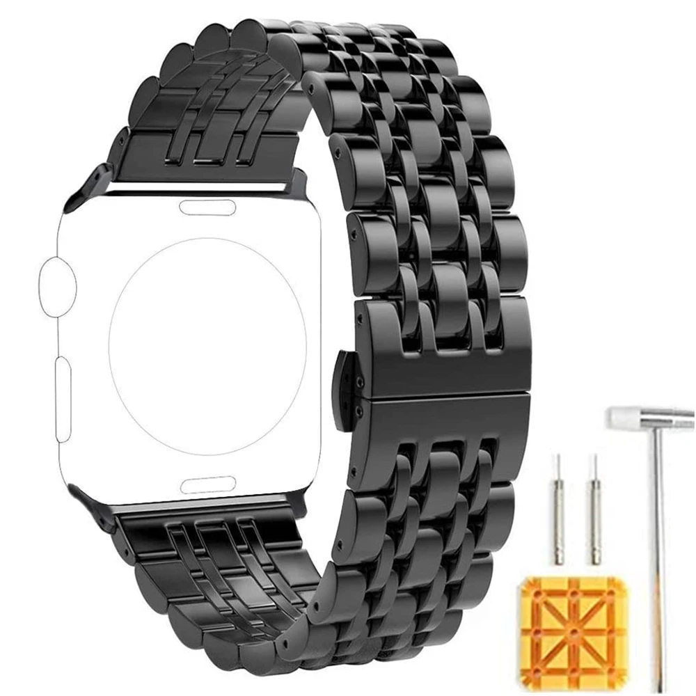

Strap for Apple Watch 5 44mm 42mm Band with Removal Tool Stainless Steel Link Bracelet for iWatch Series 4 3 40mm 38mm Correa