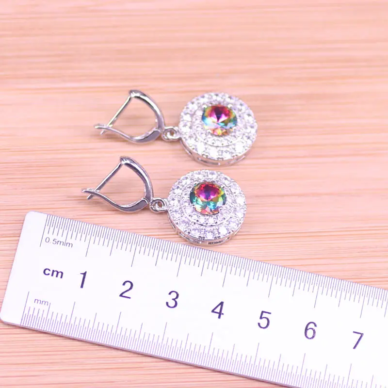 Risenj блестящие радужные кубические циркониевые серебряные 925 ювелирные изделия