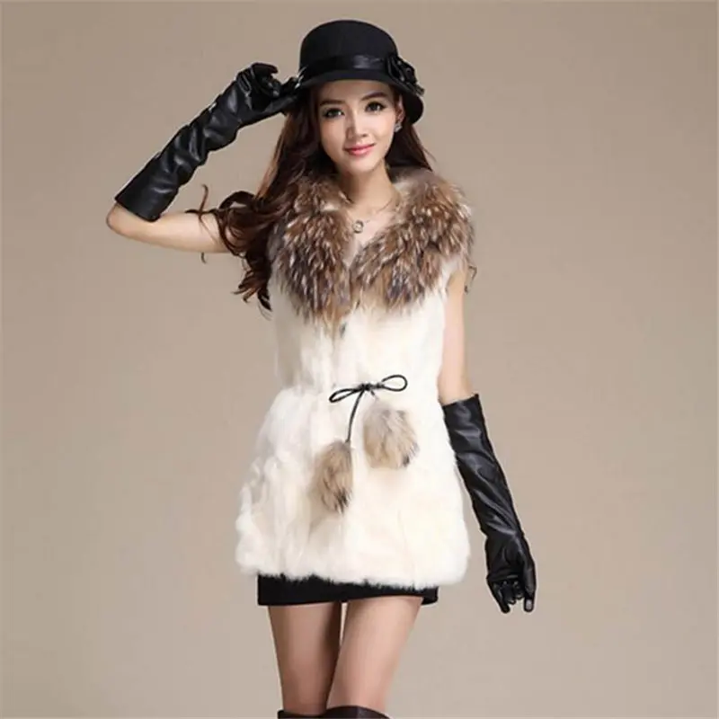 Женский жилет из искусственного меха кролика модный Женское пальто женский 811