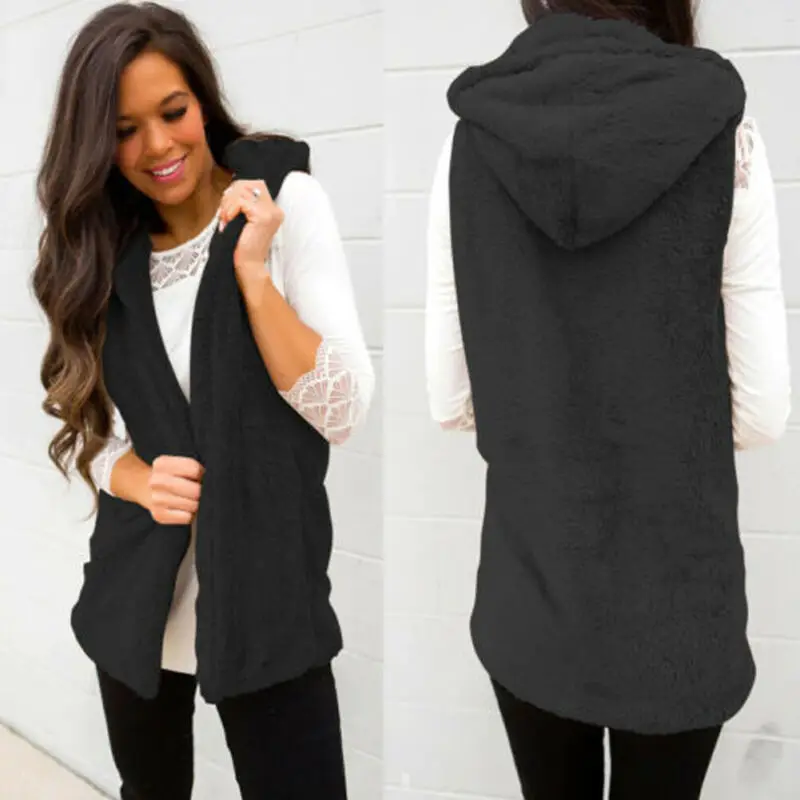 Для женщин s зимние Обувь на теплом меху бархатная толстовка с капюшоном жилет