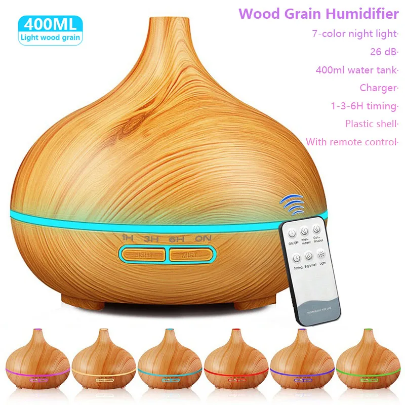 

Aroma Essential Oil Diffuser Air Humidifier Remote Control Xiomi Air Humidifier With Wood Grain For Office Home