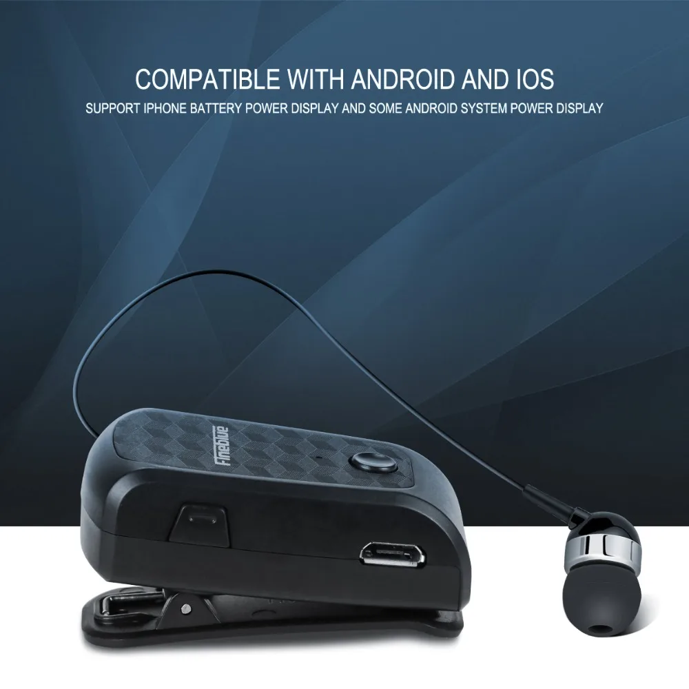 Fineblue FQ-10 Bluetooth 5,0 беспроводной наушник головка телефон кабель Выдвижной наушник музыкальная система с зажимом гарнитура Hands-free микрофон