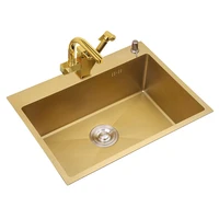 single kitchen sink above counter or udermount vegetable washing basin sink kitchen sink gold stainless steel kitchen basin