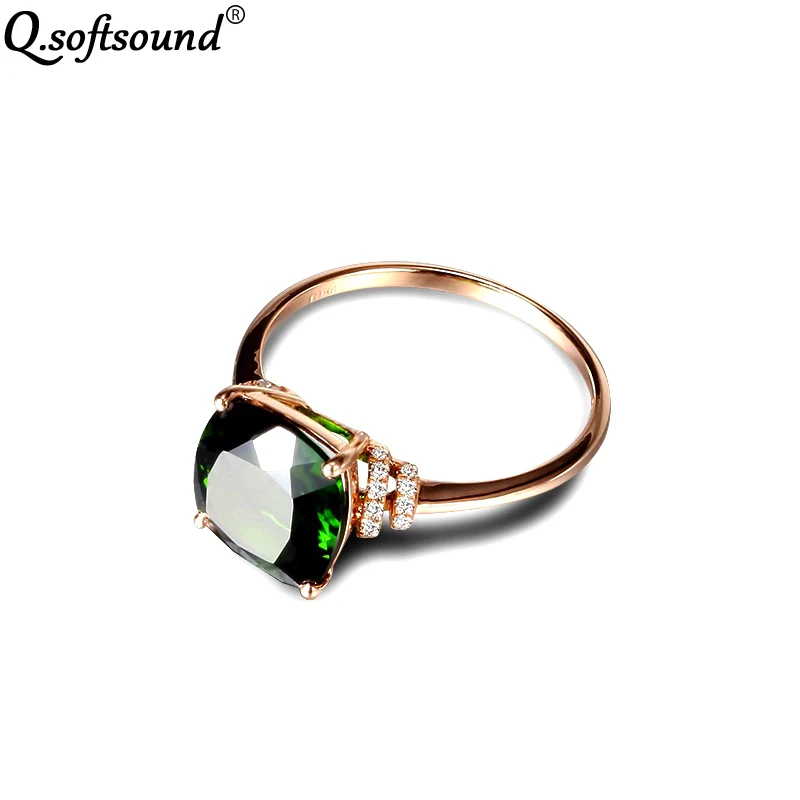 Модные кольца цвета розового золота для женщин Роскошные 2 карата принцесса