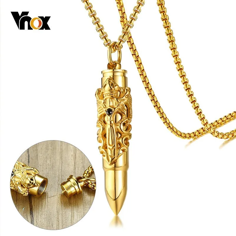 Мужской кулон в виде пули Vnox из нержавеющей стали стиле панк готика | Украшения и