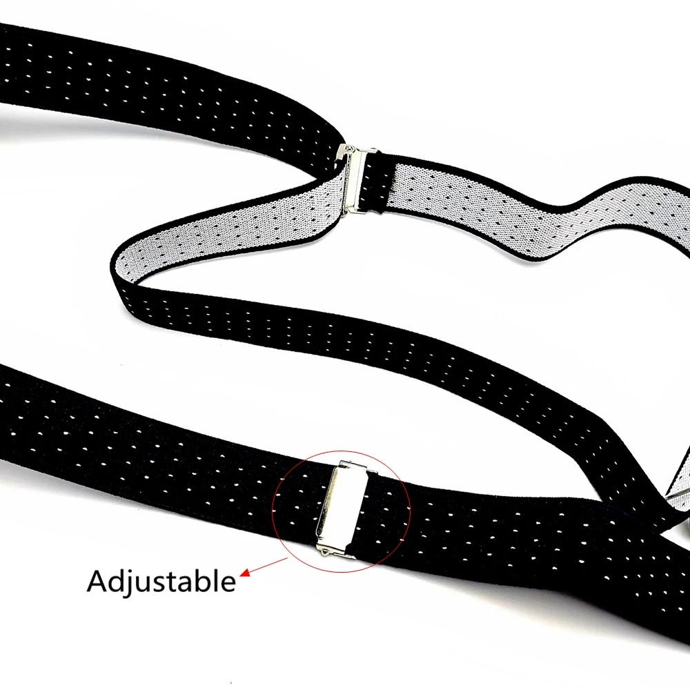 Подтяжки жаккардовые в горошек для мужчин и женщин эластичные регулируемые