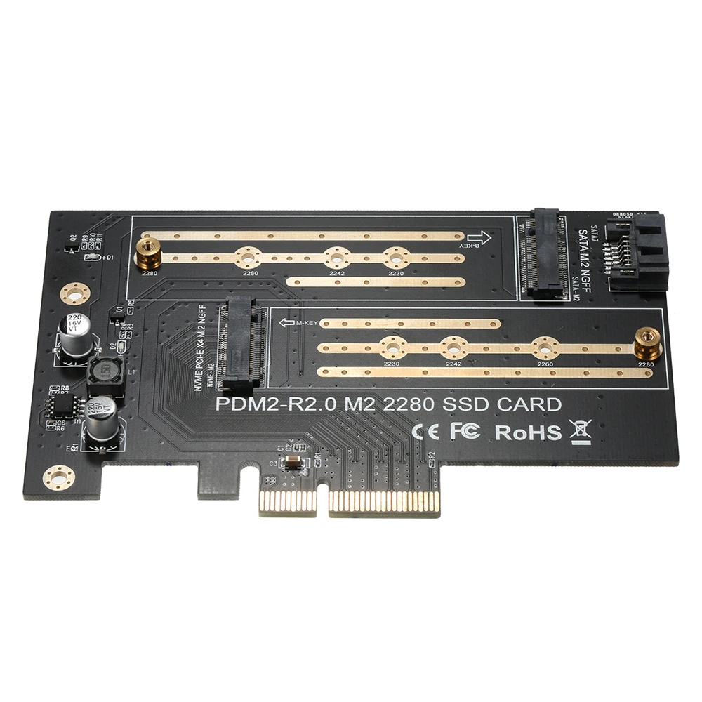 M.2 NVME to PCI-E X4 Expansion Card SSD Adapter with M-key B-key Interfaces Support SATA Dual Protocol | Компьютеры и офис