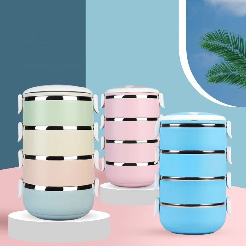 1 шт. Портативный Нержавеющая сталь утепленная Коробки для обедов офиса