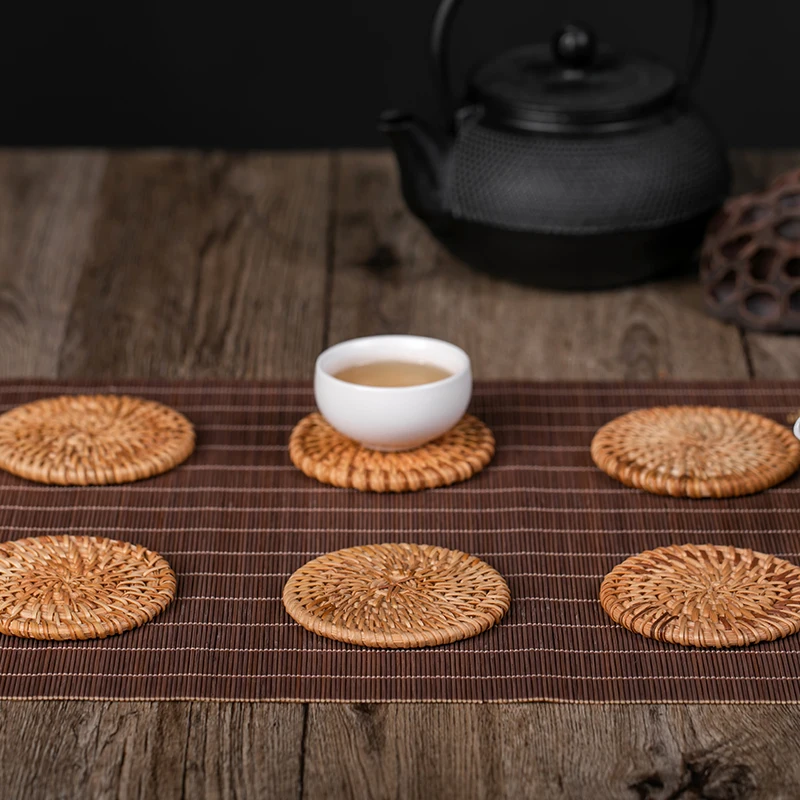 Украшения из ротанга круглые подносы тарелки для закуски ротанговая тарелка