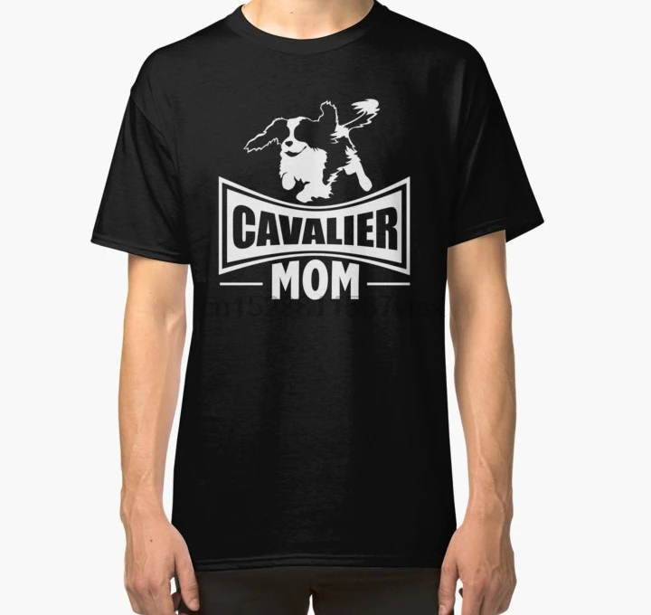 Men tshirt Cavalier Mom King Charles Spaniel NickerStickers on Redbubble Classic T Shirt Printed T-Shirt tees top | Мужская одежда