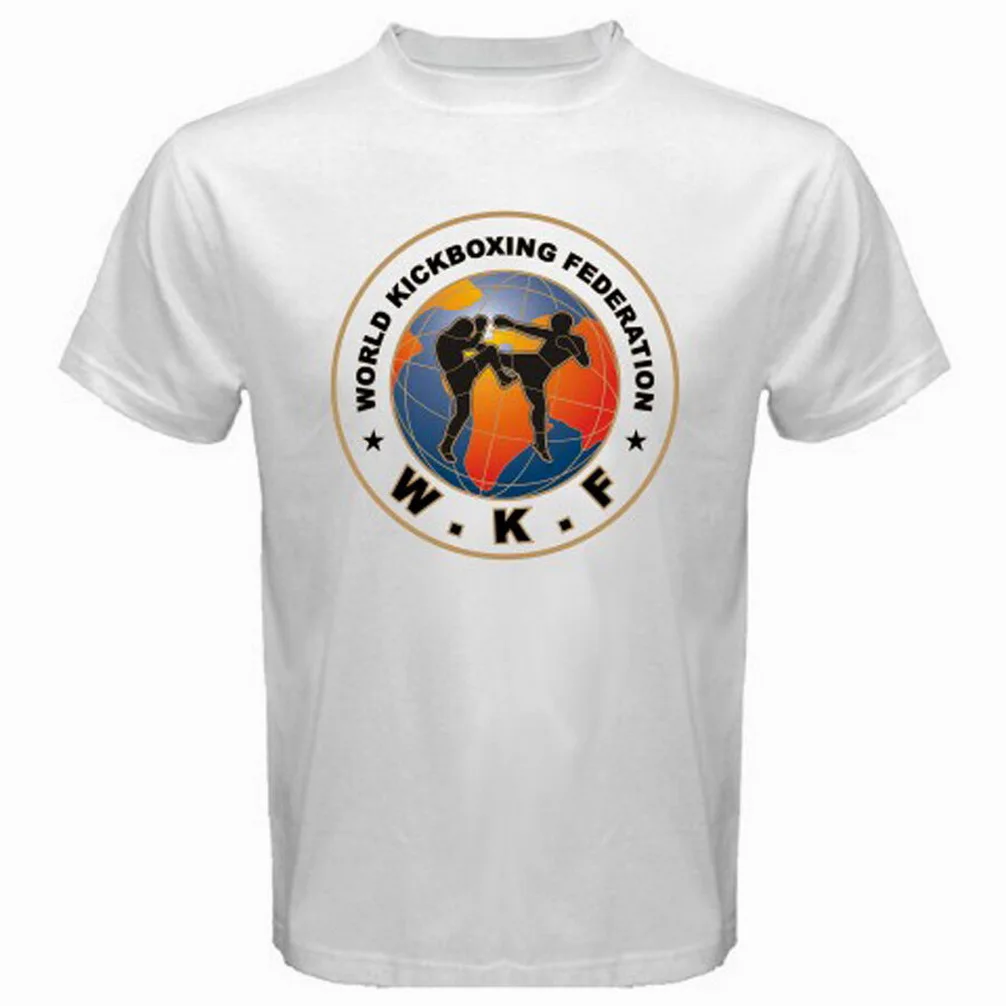 WKF World Kickboxing Federation мужские белые топы футболка размер S M L XL 2XL 3XL Приталенная