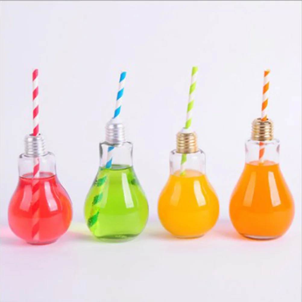 

500ML Light Bulb Shaped Glass Bottle Novelty Drinking Glasses Party Favors for Drinks Beers Cocktails