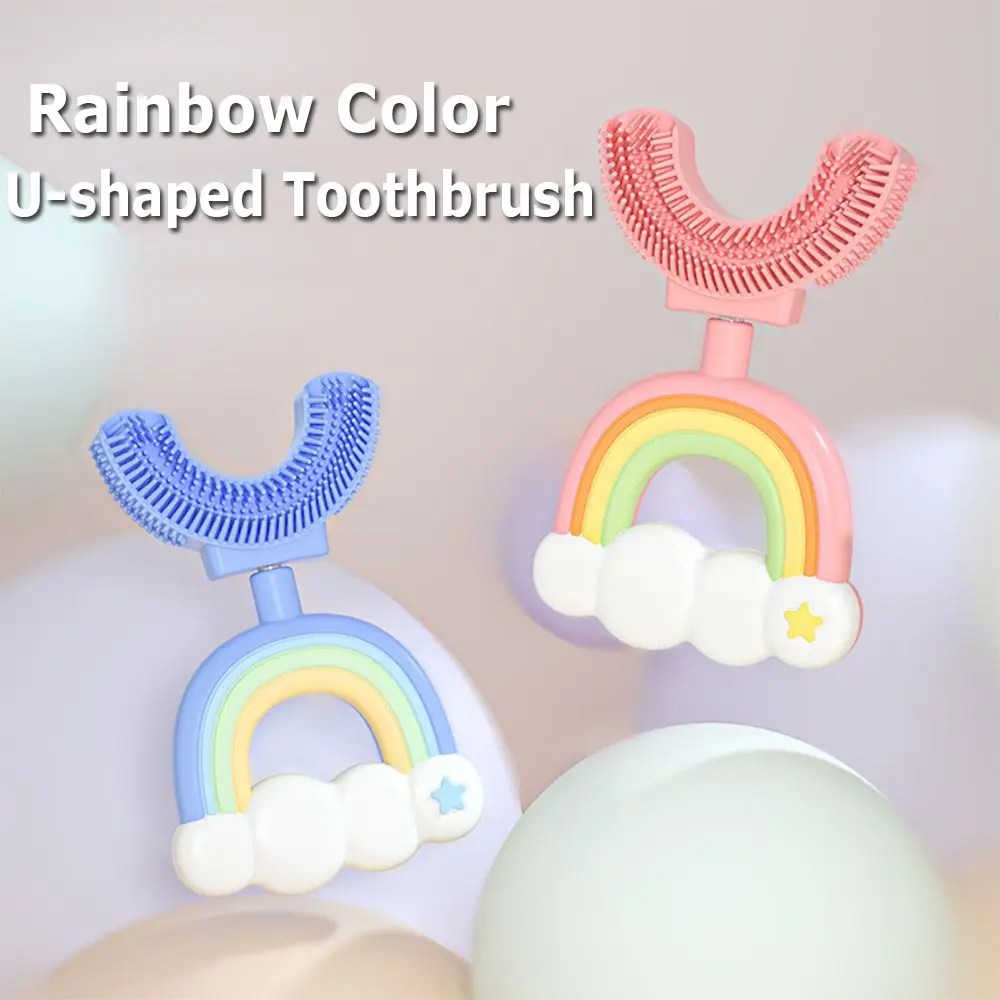

Dental Care Teeth Cleaning Children Toddlers U-Shaped Toothbrush Manual Toothbrush Silicone Brush Head Baby Toothbrush