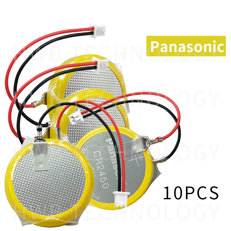 Новые оригинальные батарейки Panasonic CR2450 10 шт./лот со штырьковой вилкой проводные CR