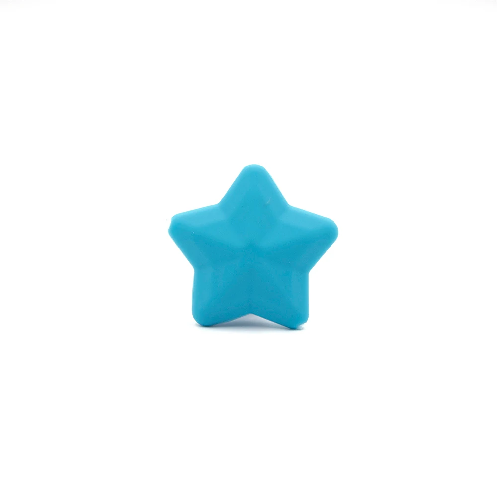 Sky Blue 5 шт. Perle силиконовые бусины звезда 38 мм BPA Бесплатный Детский аксессуар для прорезывания зубов игрушки DIY соска цепь грызунов бусины для изготовления бижутерии - Цвет: Sky Blue