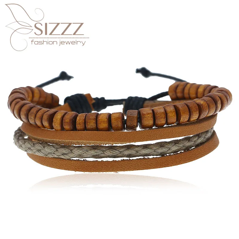 2019 прямо с фабрики ретро многослойная кожа крест граница новые деревянные бусины