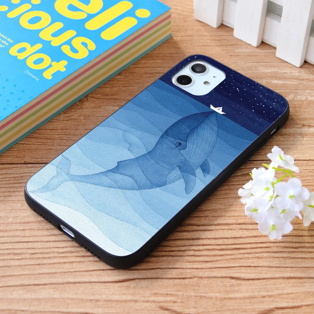 

For iPhone Blue whale, sea animal Soft TPU border Apple iPhone Case
