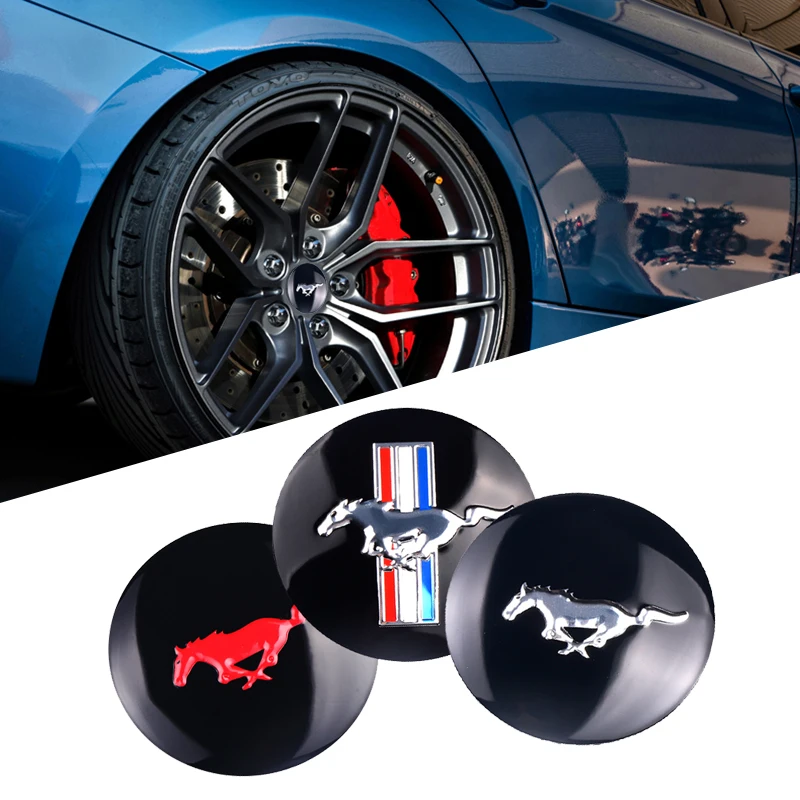

4PCS/lot Car Styling Mustang Emblem Wheel Center Tyre Steering Hub Cap Decoration Stickers Badge Decal For Ford Fiesta Mondeo ST