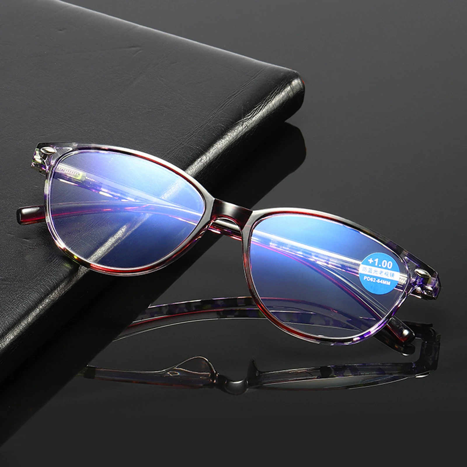 

Glasses Spring Leg Floral Printed Reading Glasses Anti-blue Light Fashion High Definition Ladies Glasses Frame Myopia Glasses