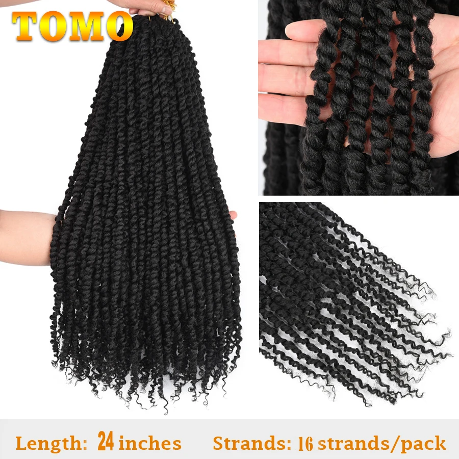 

Tomo Pre-twisted Passion Twist Crochet Braids Senegalese Spring Bomb Twist Ombre Crochet Hair Extensions For Women 16 Roots/pc