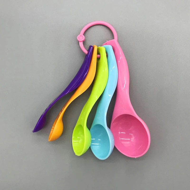 

5Pcs/Set Kitchen Measuring Spoons Colorful Plastic Baking Measuring Spoons Cups Sugar Cake Coffee Spoon Baking Kitchen Tools
