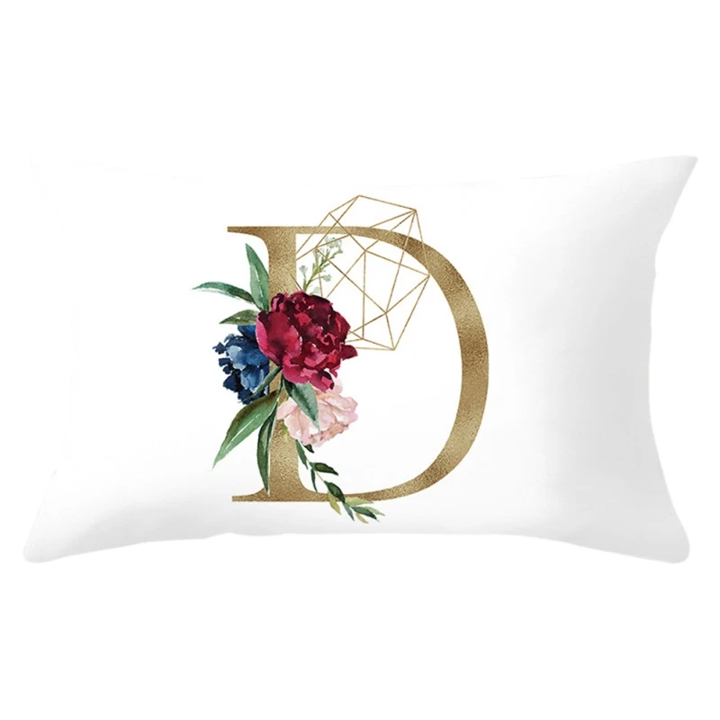 

Alphabet Decorative Pillow Cover Letter Printed Cushion Cover Household Square Pillow Cover for Sofa Car Decor Pillowcase S